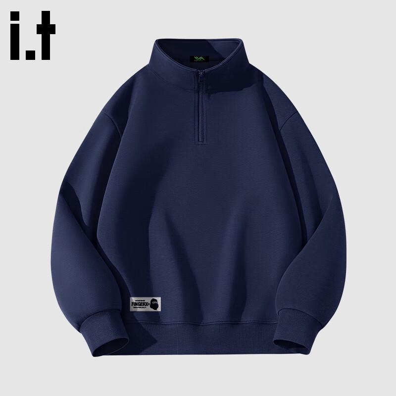 Fingercroxxit Men's Casual Half-Zip Stand-Collar Sweatshirt