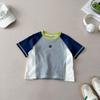 Unisex Children's Color Block Raglan Short Sleeve Quick-Dry T-Shirt - Cool, Breathable, Fashionable & Versatile Summer Top