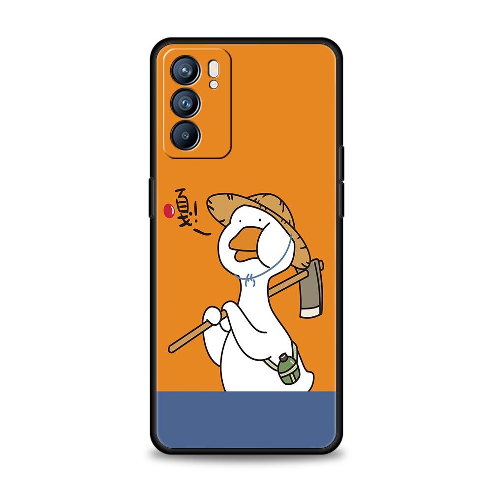 Funny Cartoon Duck Goose Phone Case For Oppo Reno14 Reno13 Reno12 11 F 10 Find X5 X9 Pro A54 5G A53 A9 A16 A78 4G A80 A98 Cover