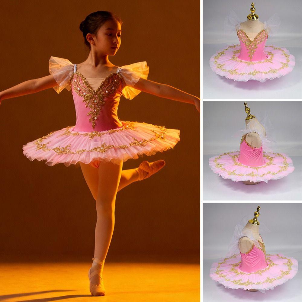 Perlové dětské baletní šaty Moderní oblečení na vystoupení Módní princeznovské šaty Děti Dívky