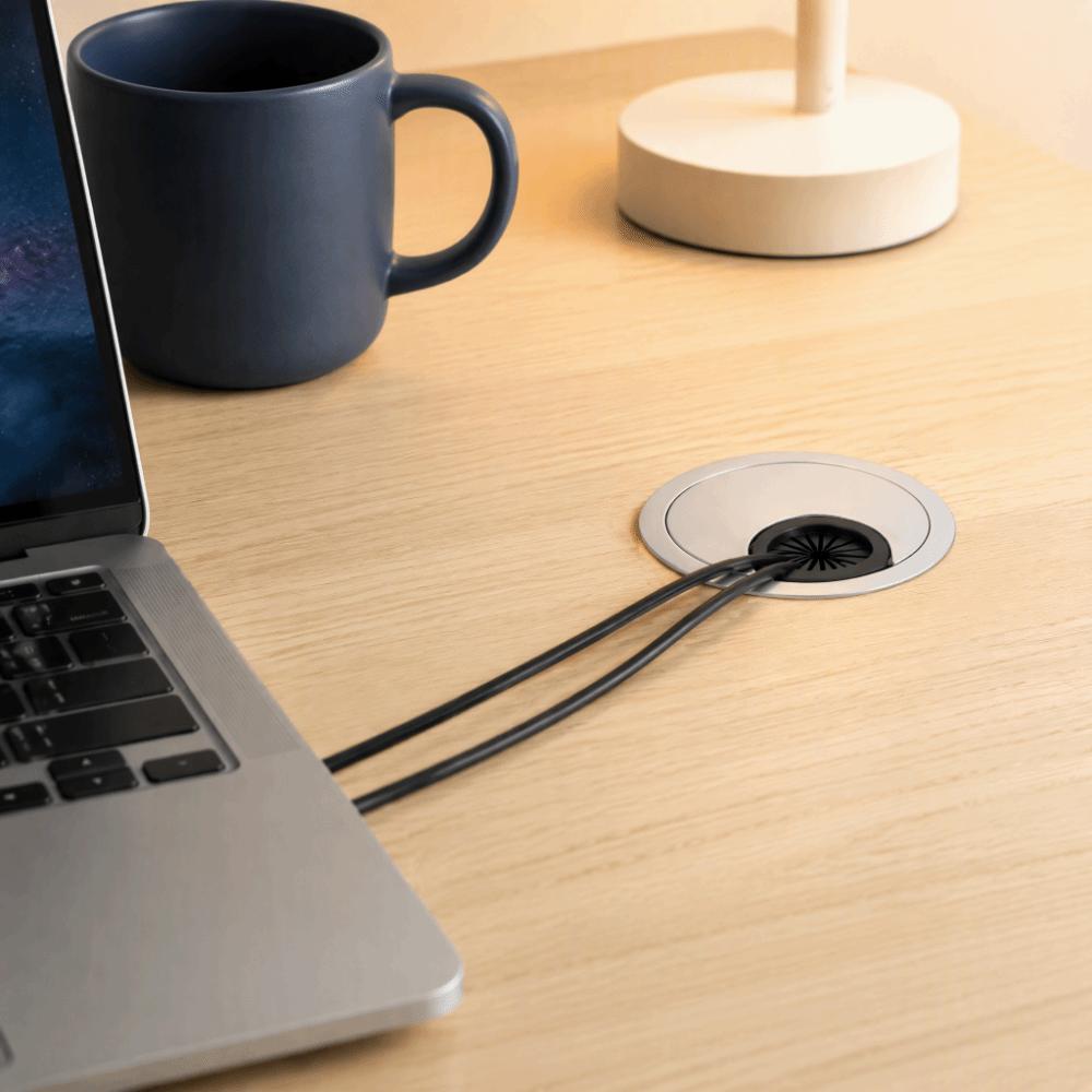 4pcs Zinc Alloy Cable Hole Cover 60mm Diameter Wire Cord Organizer Durable Desk Grommet Office