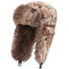 Winter Fleece-Lined Russian-Style Trooper Hat With Embroidered Patch Windproof Warm Ear Protection Cap Men Women