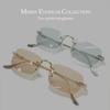 MERRY PLEASURE Sunglasses for Men and UV Available in and Smoke Women, Protection, Two-Point Design, Rimless, Square, Light-Colored Lenses, Silver,