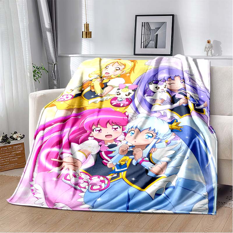This 3D printed Pretty Cure soft plush blanket is made of flannel and is suitable for use in living rooms, bedrooms, beds, sofas