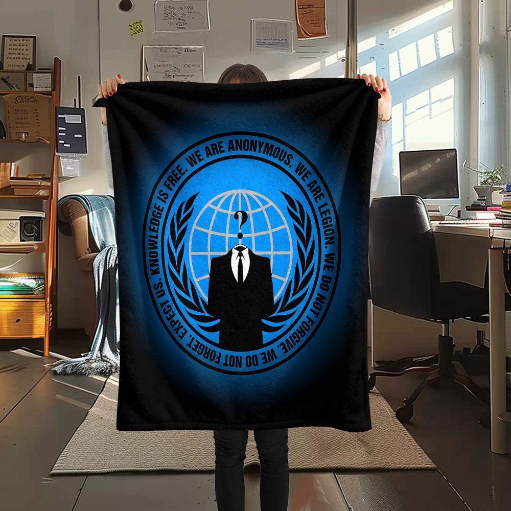 Anonymous  Print Flannel Blanket, High quality Comfortable for All Seasons, Home Decor, Warmth and Comfort