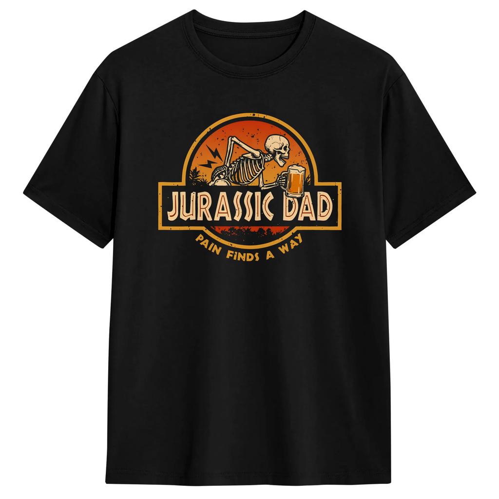 Jurassic Dad Pesca Dolore Trova un Modo Divertente Sarcastico T-shirt Scheletro Estate Harajuku T-shirt Cotone Girocollo Taglie Forti Top