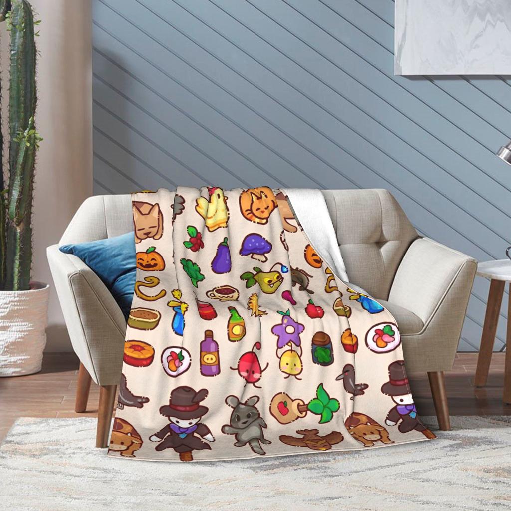 Creature In Stardew Valley Fashion Blankets Flannel Cute Jimino Animals Warm Throw Fashion Blanket for Home Couch Quilt Multi-function