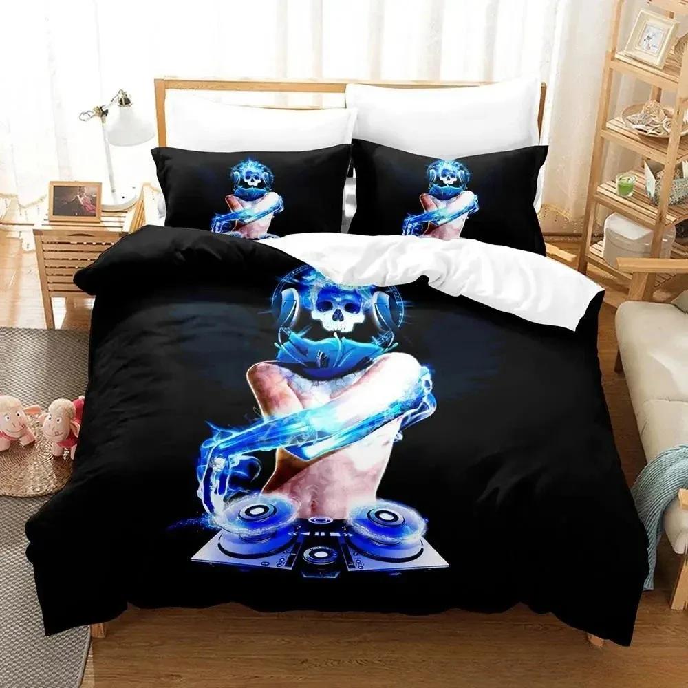 3D Music DJ Rock Comfortable Duvet Quilt Cover Pillowcase Bedding Set Children Bedroom Decoration Home Textile