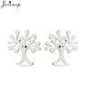 Casual Stainless Steel Tree of Life Earring for Women Lotus Grass Ear Jewelry Girls Delicate Flower Earrings Gifts Accessories
