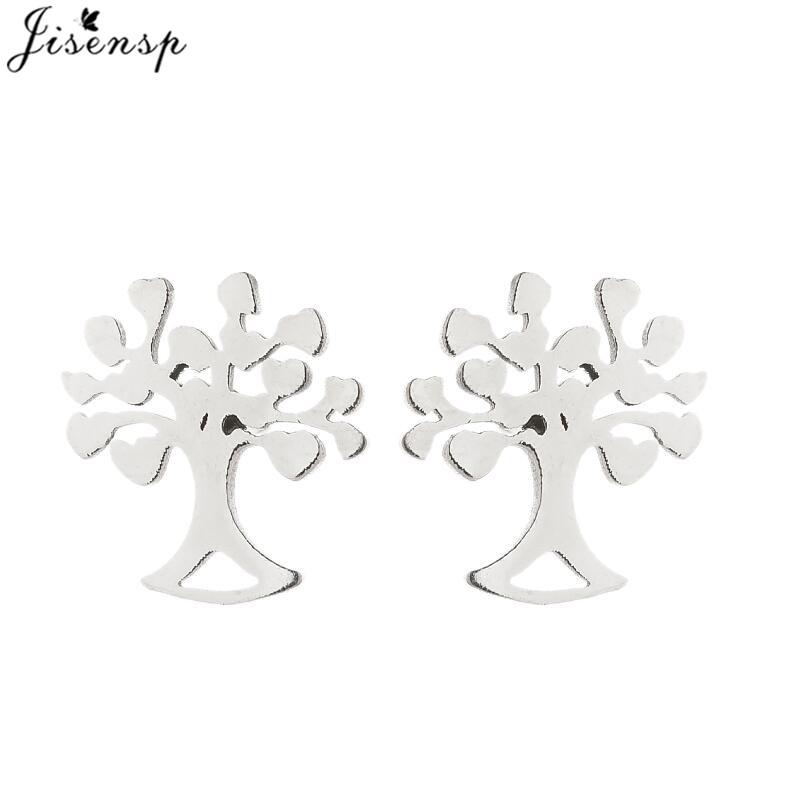 Casual Stainless Steel Tree of Life Earring for Women Lotus Grass Ear Jewelry Girls Delicate Flower Earrings Gifts Accessories