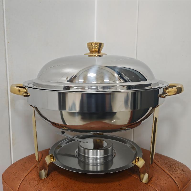 Stainless Steel Round Chafing Dish with Hangable Heat Preservation Container