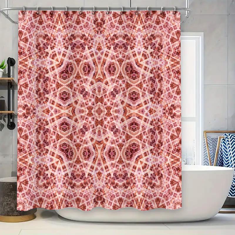 

Vintage Style Shower Curtain Floral Pattern Green Polyester Bath Decoration Waterproof Privacy Cover For Home Bathroom Decoratio 90x180cm