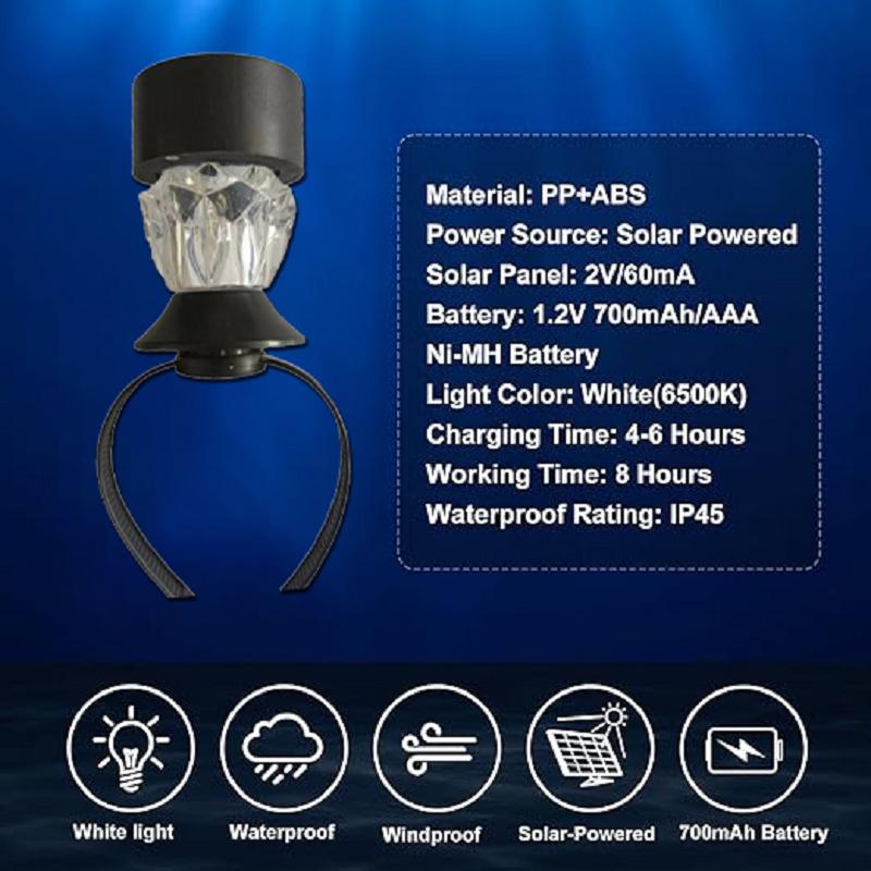 20 Stück Lampe Solar Poollicht Rahmen auf dem Boden für Schwimmbad Außenpool Zaun Dekorative Accessoires Wasserdicht LED