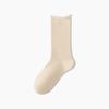 Female Spring and Autumn Pure Cotton Rolling Edge Sweat Absorbent Breathable Boneless Month In The Tube Pile Socks