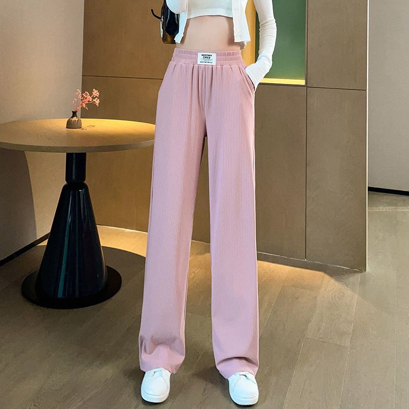 

Костюм из футболки с коротким рукавом и шорт Свободный Комплект с вышивкой букв 2565 Pink Single Pants M