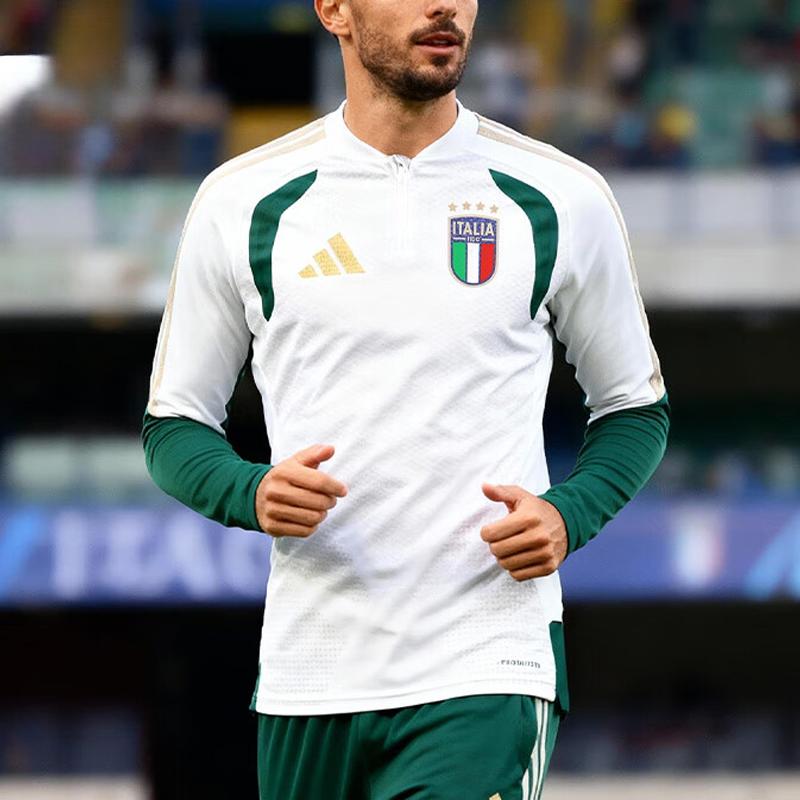 Adidas World Cup Italy Player Version Half-Zip Long Sleeve Football Shirt Men Tops JZ9367