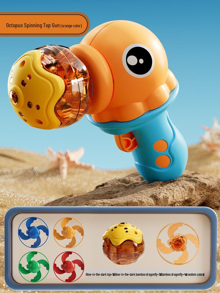 Cross-Border Luminous Octopus Spinning Top Bamboo Dragonfly Flying Saucer Interactive Battle Educational Toy