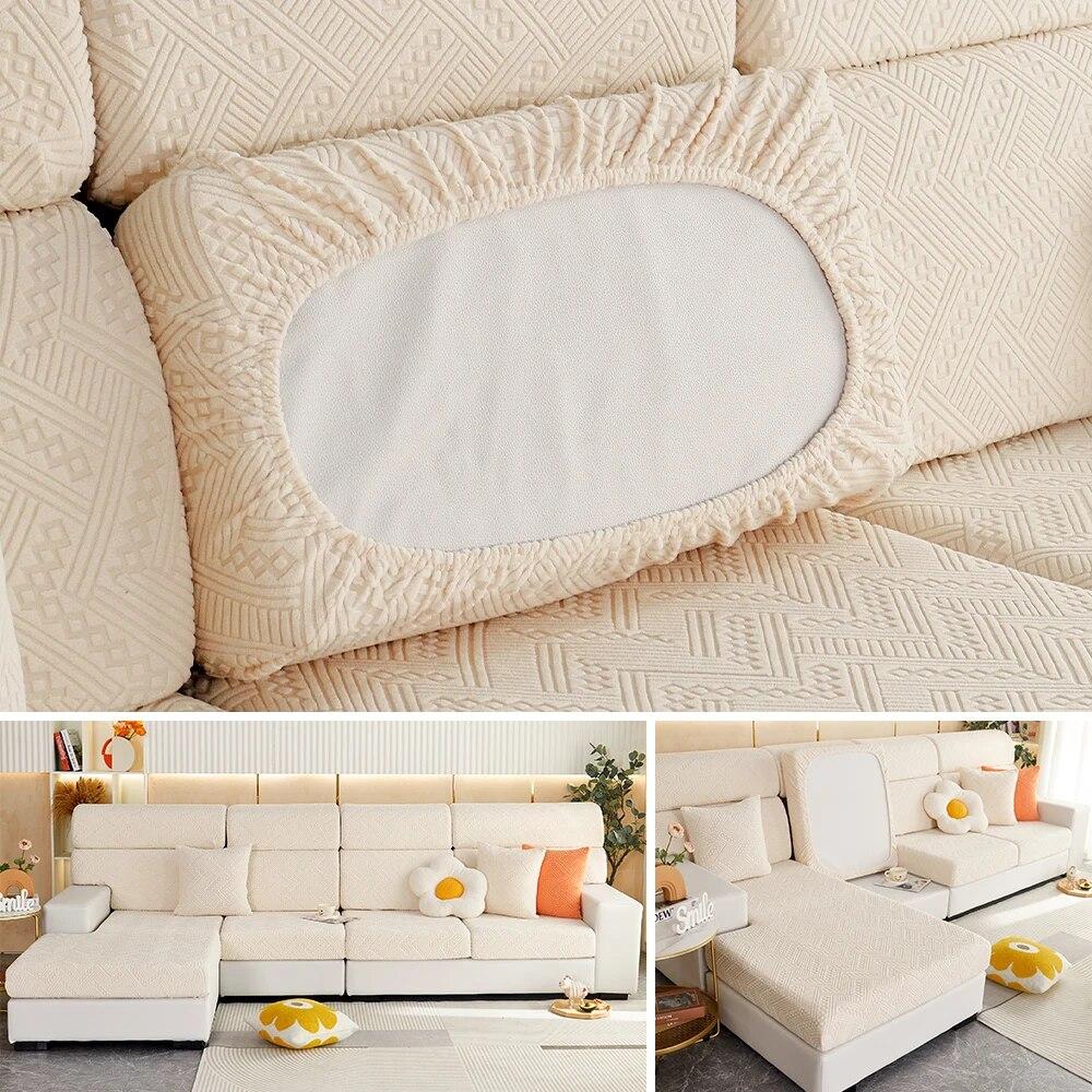 Jacquard Fabric Sofa Sectional Covers For Living Room Removable Couch Slipcover Elastic Sofa Protector Pets Kids Anti-Slip Home