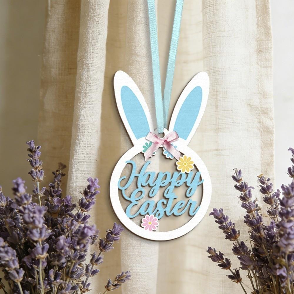 Holz Osterbaum Dekoration Flache Kaninchen Hängende Ornamente Osterhase Anhänger Büro Dekoration