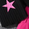 Spring Autumn Children Casual Clothing Outfits for Girls Black Pullover Hoodie and Rose Red Pants Sports Loose Comfortable Style Daily Suits