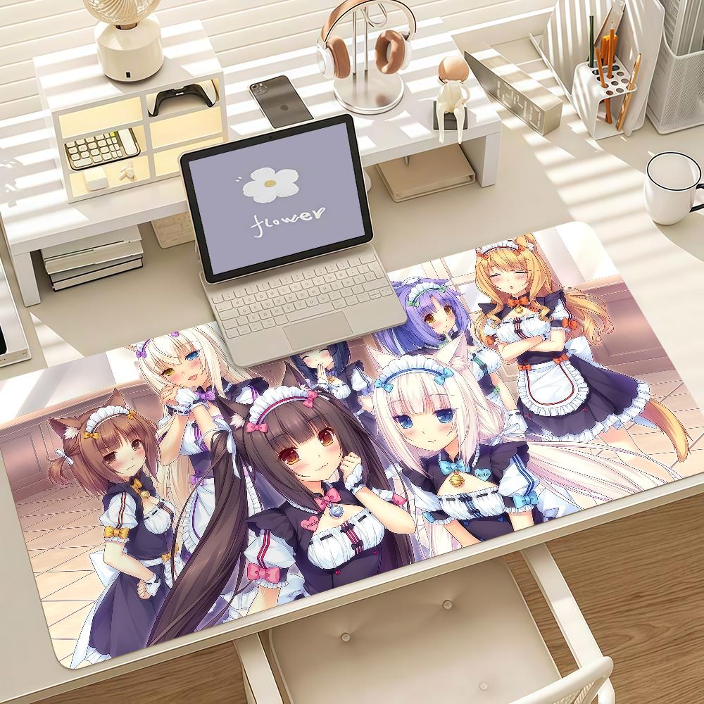 Beautiful Girl Anime N-Nekopara Mouse Pad Anti Slip Rubber Edge Locked Thickened Laptop Gaming Desk Mat