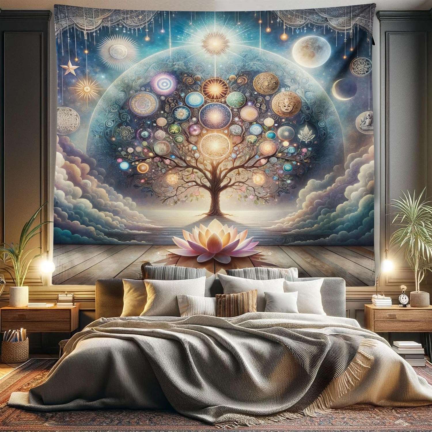 The Ambeson Tree of Life Tapestry 75x100 чёрный
