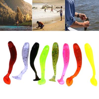 (Projector)10Pcs Lures Soft Bait 5cm Silicone Bait Worms Fishing Lure With Salt Fishing