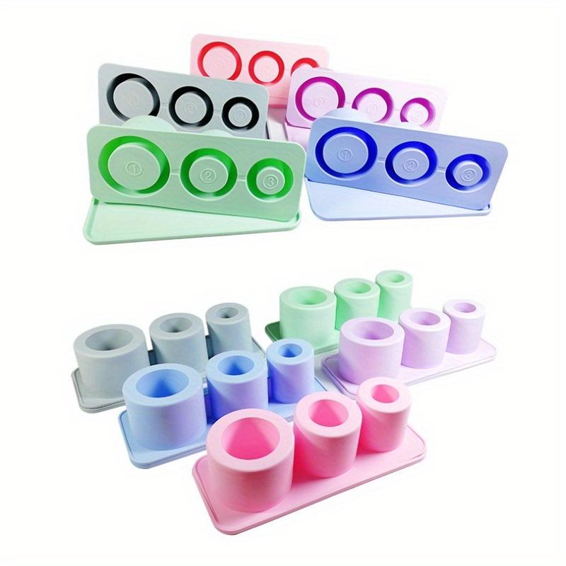3pcs, Universal Portable Water Cup Special Ice Mold, Ice Tray, Silicone Hollow Cylindrical Ice Box with Lid and Ice Bucket