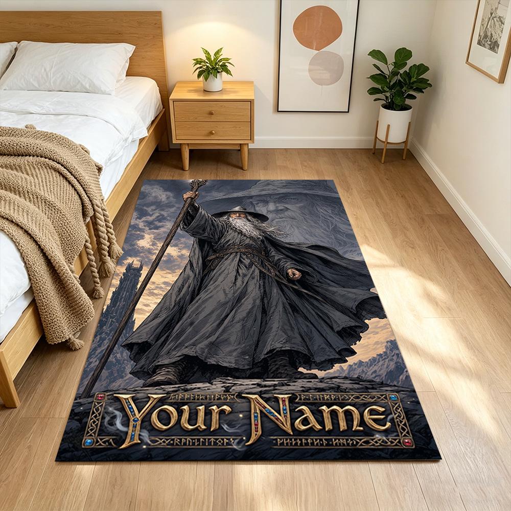 Lord Rings Customized Name Floor Rug Office Rug Suitable for Balcony Foyer Game Room Decorate room Anti-slip Rug Decorate Offices