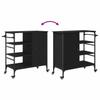 Kitchen Trolley Black Oak Effect 87.5 X 39 X 84.5 Cm