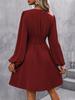 Asymmetrical Lantern Sleeve Ruffle Dress