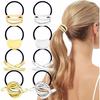 Golden Color Metal Hair Cuff Irregular Shape Hair Rope Classic Elastic Hair Band  Girls
