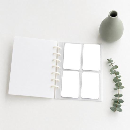 Pilzloch-Album, 3-Zoll-Foto-Karten-Organizer mit klaren dicken Seiten, bunter Druckknopfverschluss, stilvolle Morandi-Farben, perfekt zum Sammeln