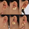 Fashion Creative Metal Gold Plated Small Hoop Earrings Set for Women Piercing Huggie Stud Earrings New Trend Zircon Wholesale