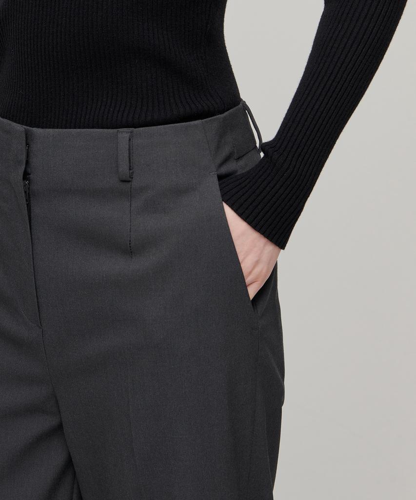 MUSINSA STANDARD WOMAN Women'S Waistbandless Tapered Crop Slacks [Gray]