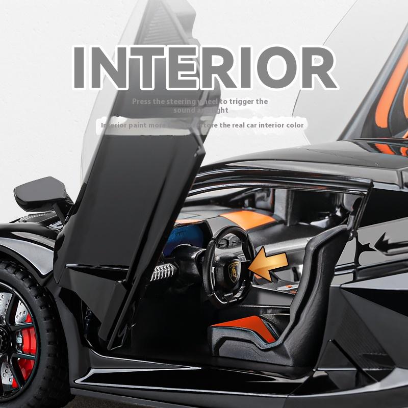 1/24 Maserati Rambo Revuelto Alloy Die-cast Car Model Toys, Four-door Sports Car Model Ornaments, Boys' Gaming Vehicle Gifts