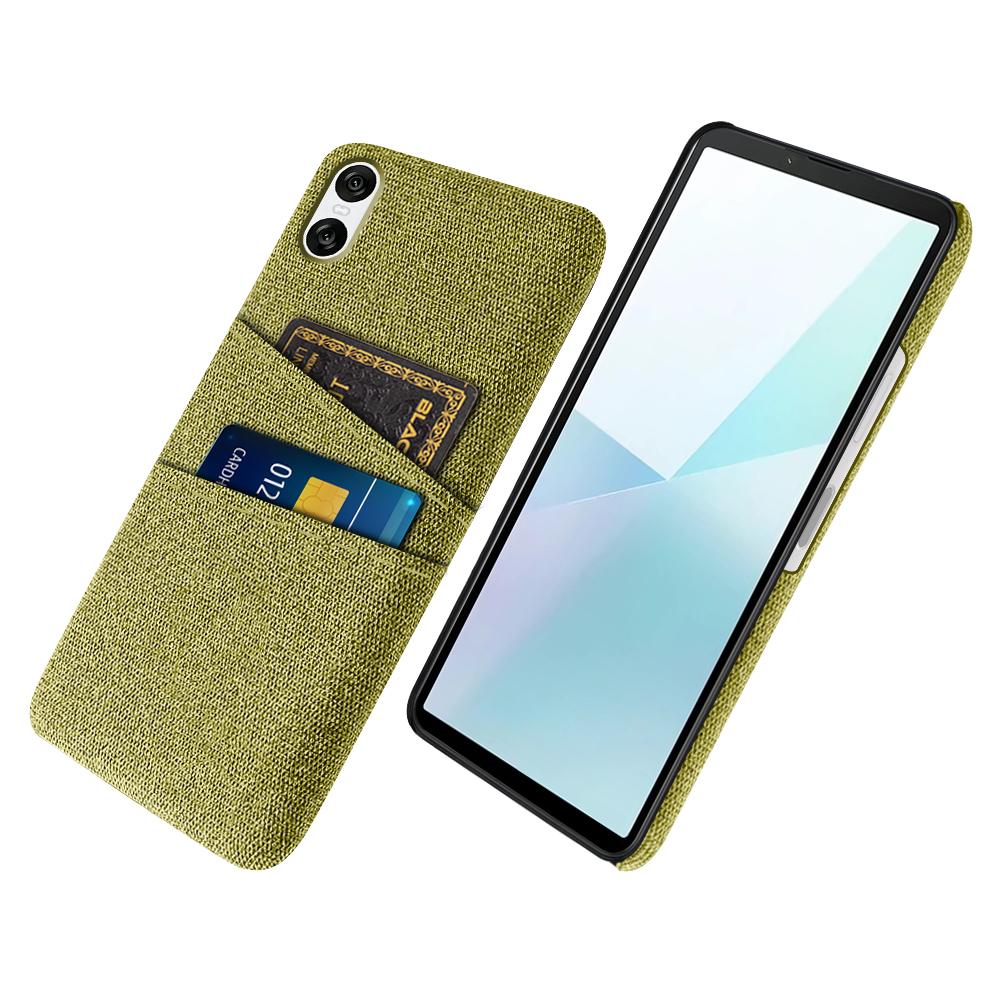 For Sony Xperia 10 VI Case Cloth Fabric + Hard PC Phone Cover with Dual Card Slots Anti-Fingerprint
