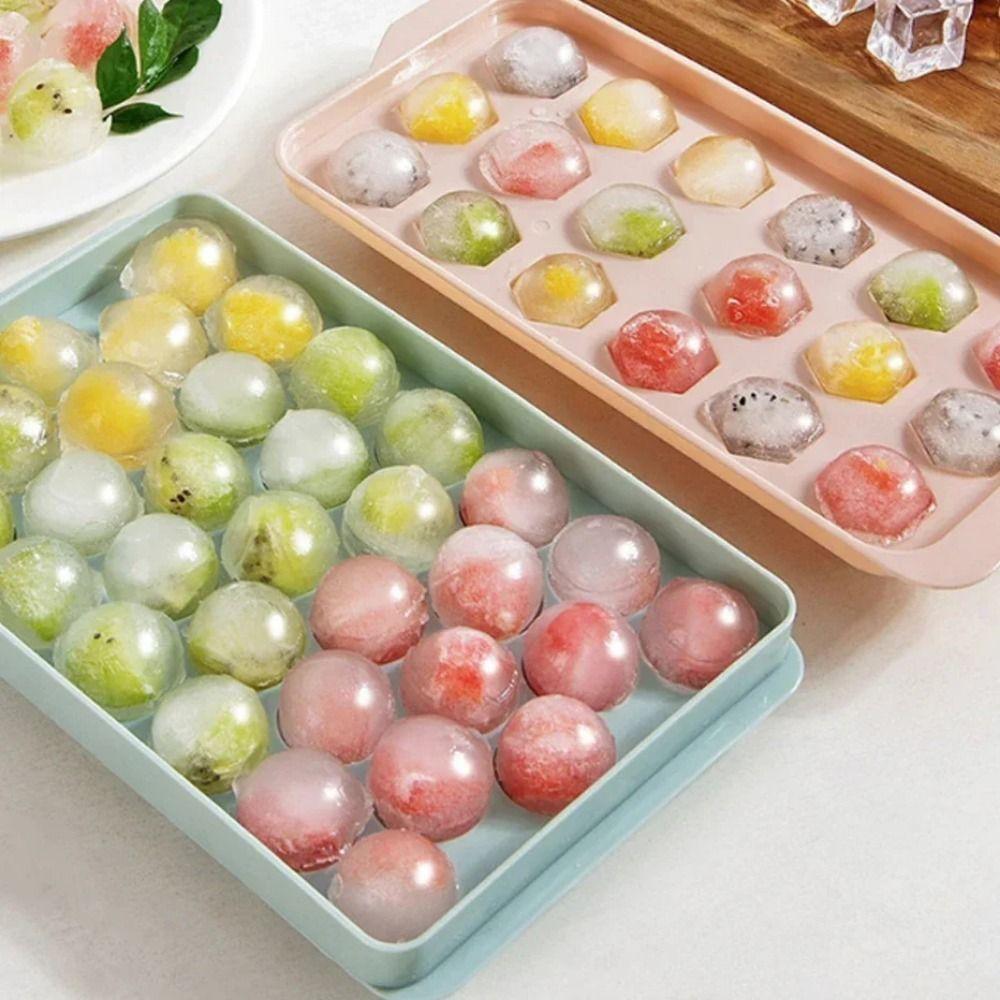 with Ice Shovel Ice Cube Maker Box Creative Round Ice Cube Trays  Chilling Drinks