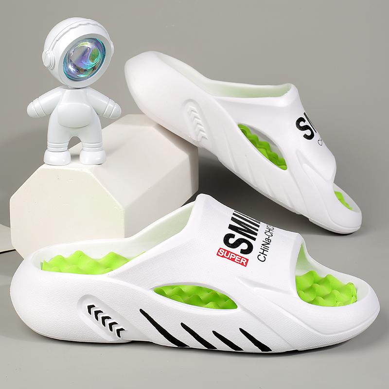 Fashion Summer men's slippers casual flat comfortable beach sandals EVA Massage soft sole indoor home non-slip flip-flops