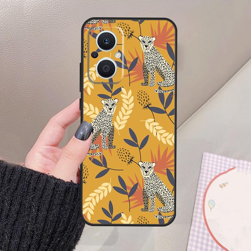 Tigers Leopards Tropical Leaves Funda For OPPO Reno 11 12 13 14 Pro 11F 12F 13F 14F 7 8 Lite OPPO Find X9 X6 X5 X8 Pro Case