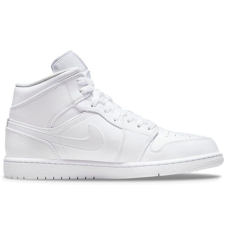 Air Jordan 1 Mid Triple White Men Sneakers 554724-136