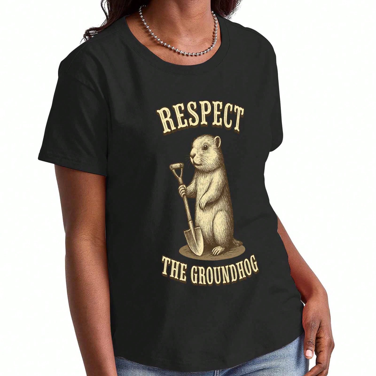 Respect Groundhog Wounisex s Cotton T Shirt, Premium Cotton Print, Durable, Casual Fashion. Cute Groundhog Graphics, Perfect Gift For Groundhog Lovers S разноцветный