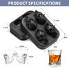 3D Skull Silicone Mold I Cube Tray Mould I Cube Maker I Ball Mold Whiskey Wine Cocktail I Cube I Ball Mold
