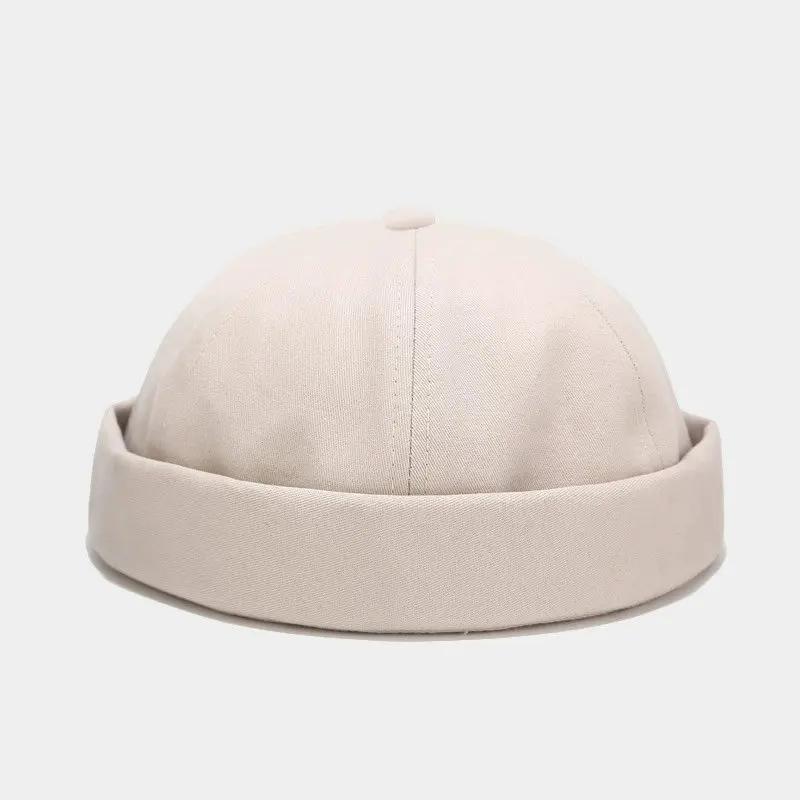 Spring and Summer Cotton Solid Docker Cap Brimless Hat Skullies Beanie Hats Landlord Sailor Cap Men and Women 04