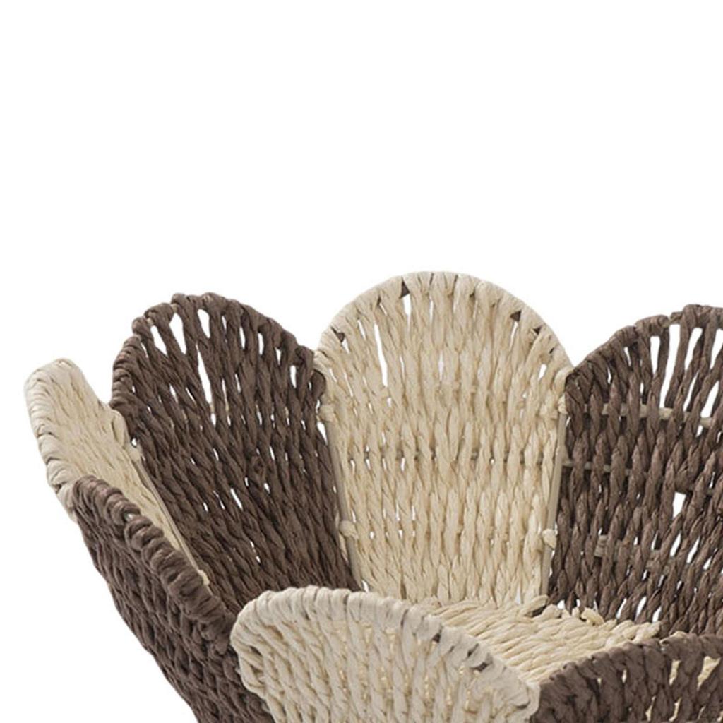Paper Rope Woven Basket Desktop Organizer Kitchen Counter Lightweight Handwoven Storage for