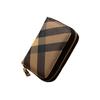 Card Holder Smooth Faux Leather Retro Style Organ Shape Geometric Pattern Multiple Card Slots for ID Drivers License Zipper