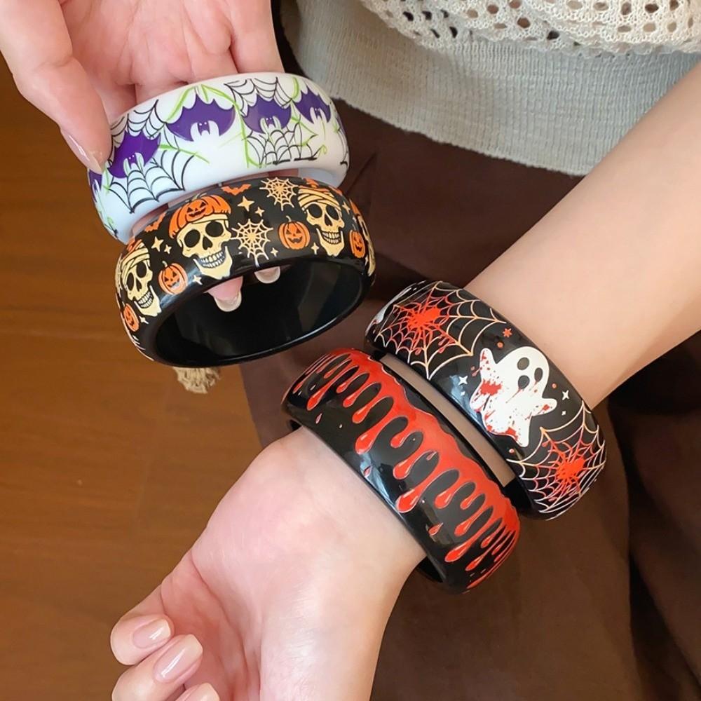 Pumpkin Skull Halloween Acrylic Bangle Europe American Style Hand Ring Decoration