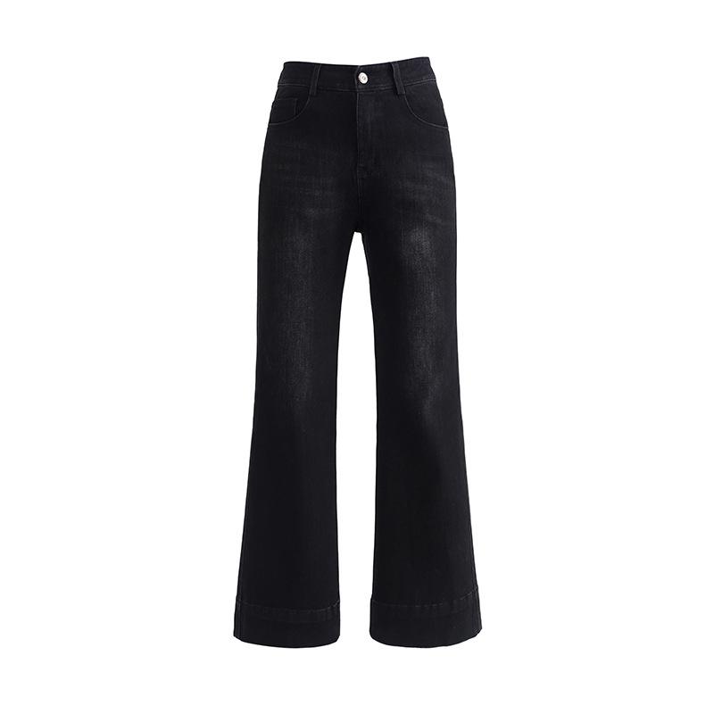 Black Flare Jeans for Women New Loose High Waist Slimming Without Legs