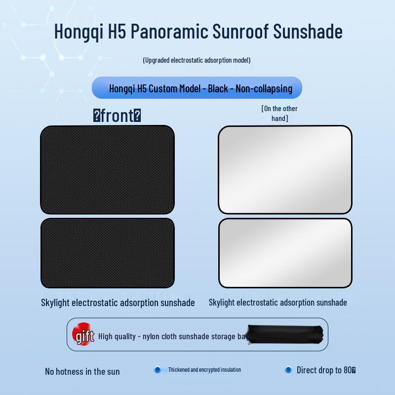 Электростатическая шторка на люк для Hongqi H5 (2018-2022 гг.): Теплоизоляция, Защита от посторонних глаз и Защита от солнца. Hongqi 2018-2022 H5
