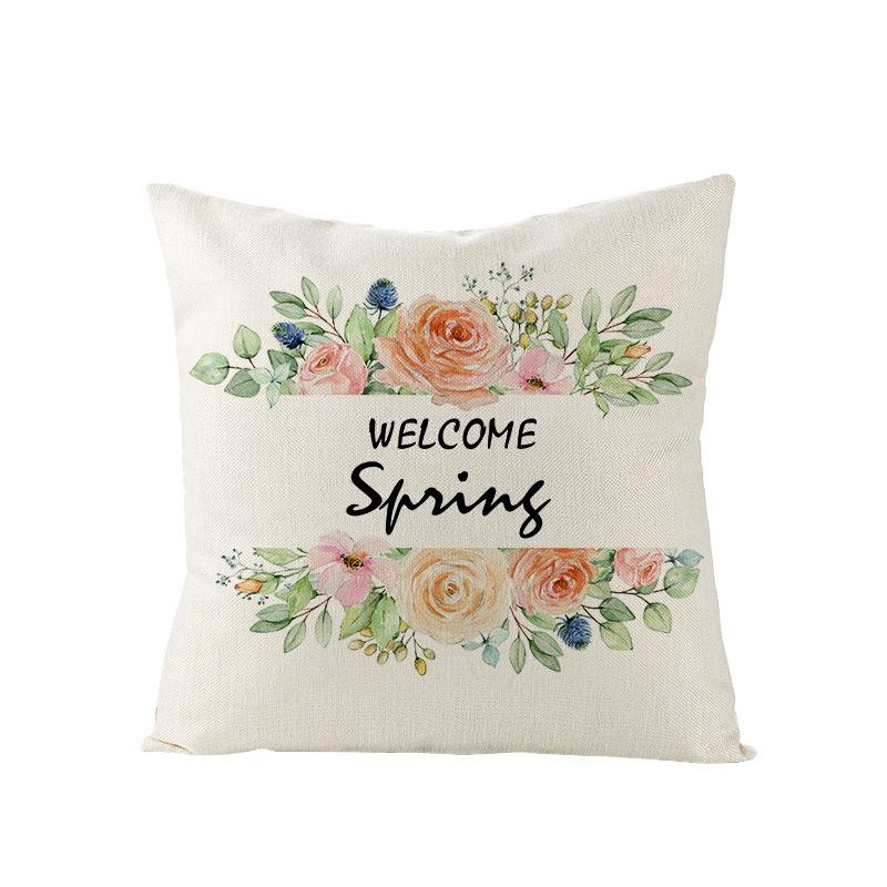 Nový jarní motiv lněný povlak na polštář domov pohovka povlak na polštář pastorální povlak na polštář